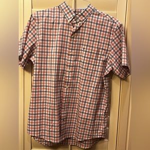 Izod Plaid Short Sleeve Shirt Size Large